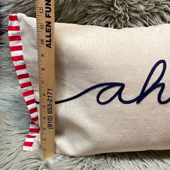 Ahoy decorative accent toss pillow. - Picture 4 of 4